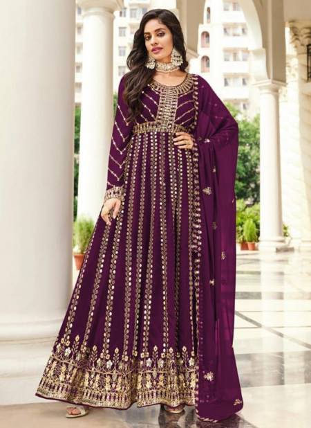 Purple Colour Senhora Moksa Fancy Latest Designer Georgette Anarkali Suit 2069